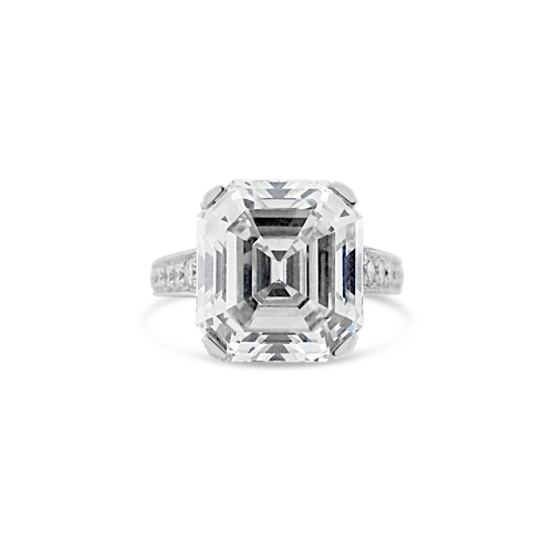 Custom-made rings for unique designs-Asscher cut Diamond Engagement Ring