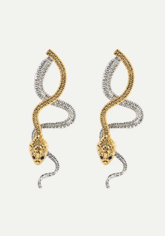 Classic hoop earrings for everyday elegance-Damballa Snake Earrings