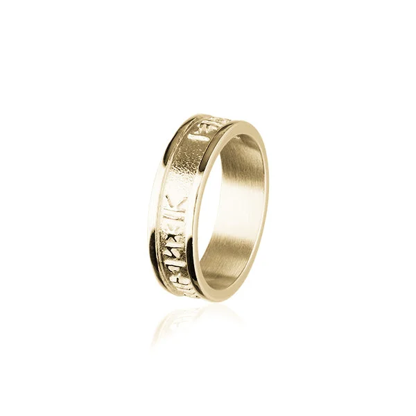 Birthstone rings for special occasions-Runic Gold Ring GR237