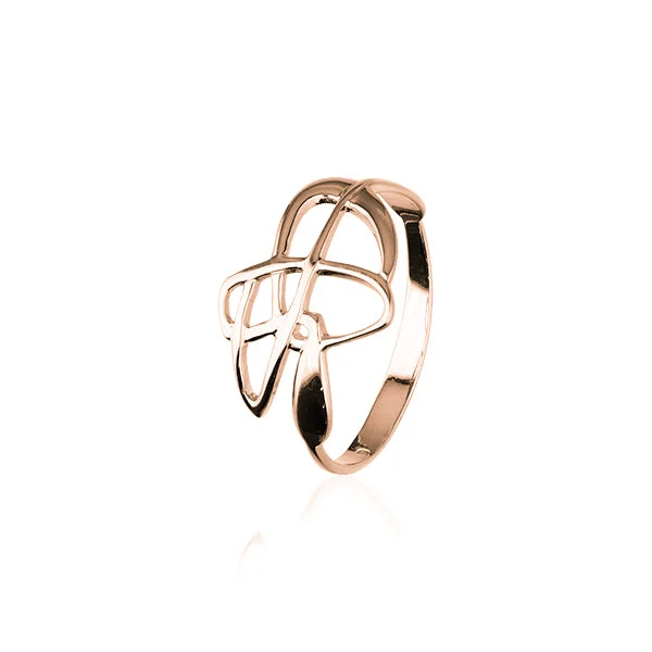 Sterling silver rings for everyday wear-Celtic Rose Gold Ring RR150