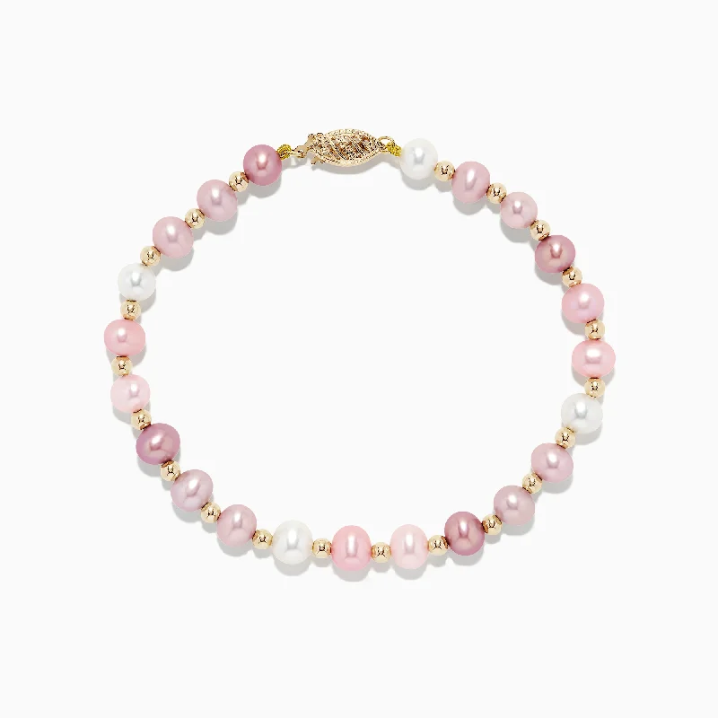 Adjustable bracelets for the perfect fit-14K Yellow Gold Multicolor Cultured Pearl Bracelet