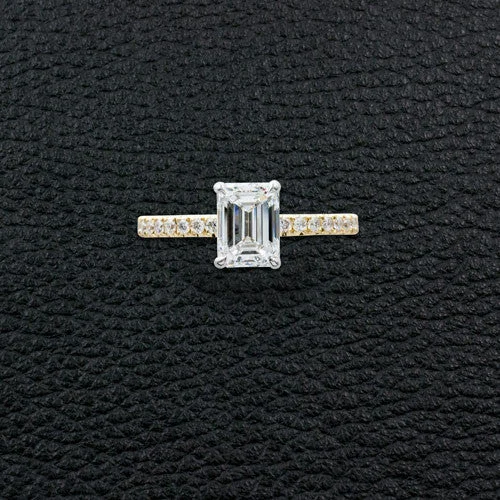 Adjustable gemstone rings for comfortable wear-Emerald cut Diamond Engagement Ring