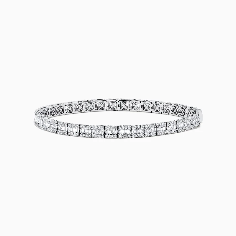 Sparkly crystal bracelets for formal events-Classique 14K White Gold Diamond Tennis Bracelet 2.88 TCW