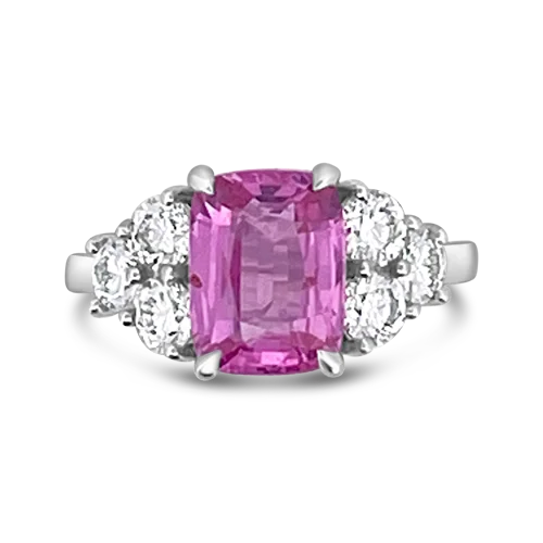 Birthstone rings for special occasions-Pink Sapphire & Diamond Ring