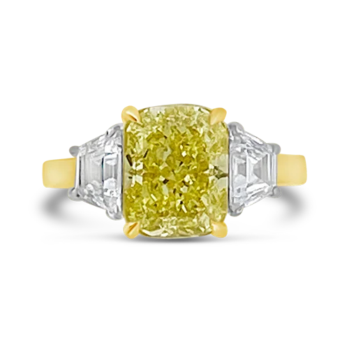 Custom signet rings for a classic look-Fancy Yellow Diamond Engagement Ring