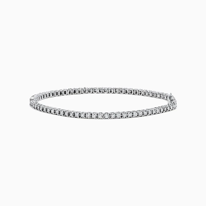 Stackable bracelets for a customizable style-14K White Gold Diamond Tennis Bracelet 0.98 TCW