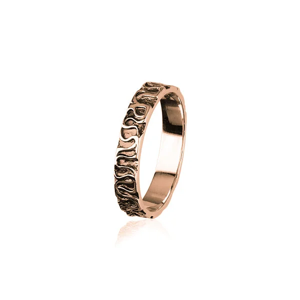 Wedding rings with diamond accents for luxury-Rose Gold Ring with Pattern RR2