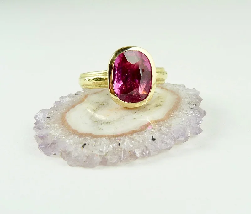 Classic wedding rings for simplicity and elegance-Rubellite Tourmaline Ring