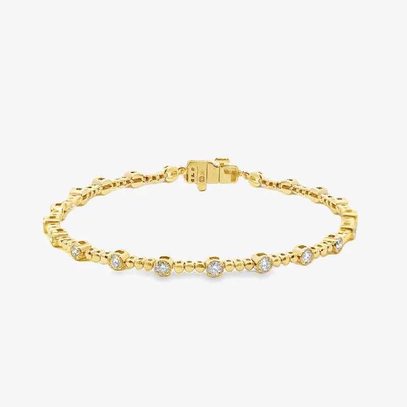 Simple gold bracelets for elegant simplicity-Bead It 1.10CT Station Bracelet