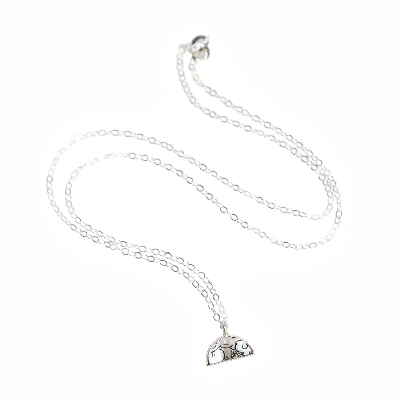 Elegant crystal necklaces for formal occasions-PEREPELKIN . Mini Half Moon Pendant