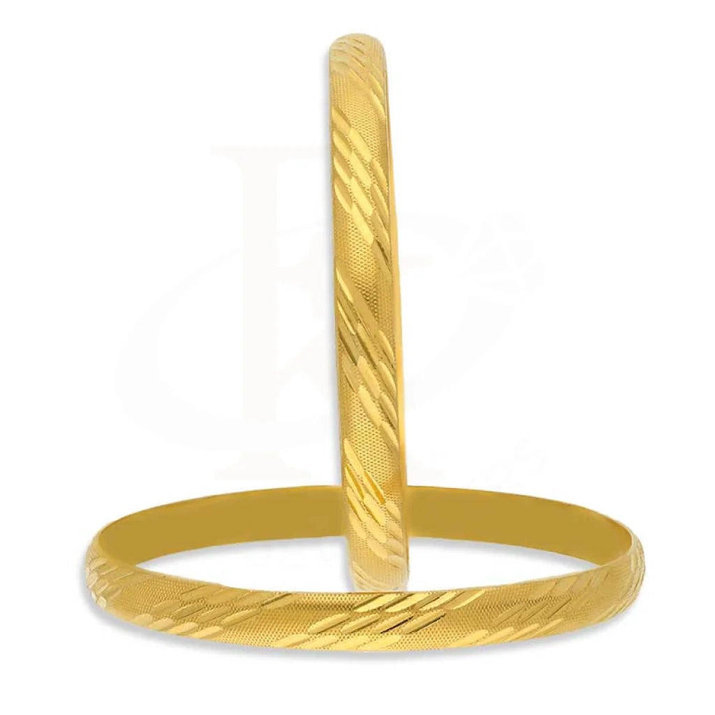 Handcrafted bangles for unique fashion accessories-Gold Bangles in 21KT - FKJBNG21K1945