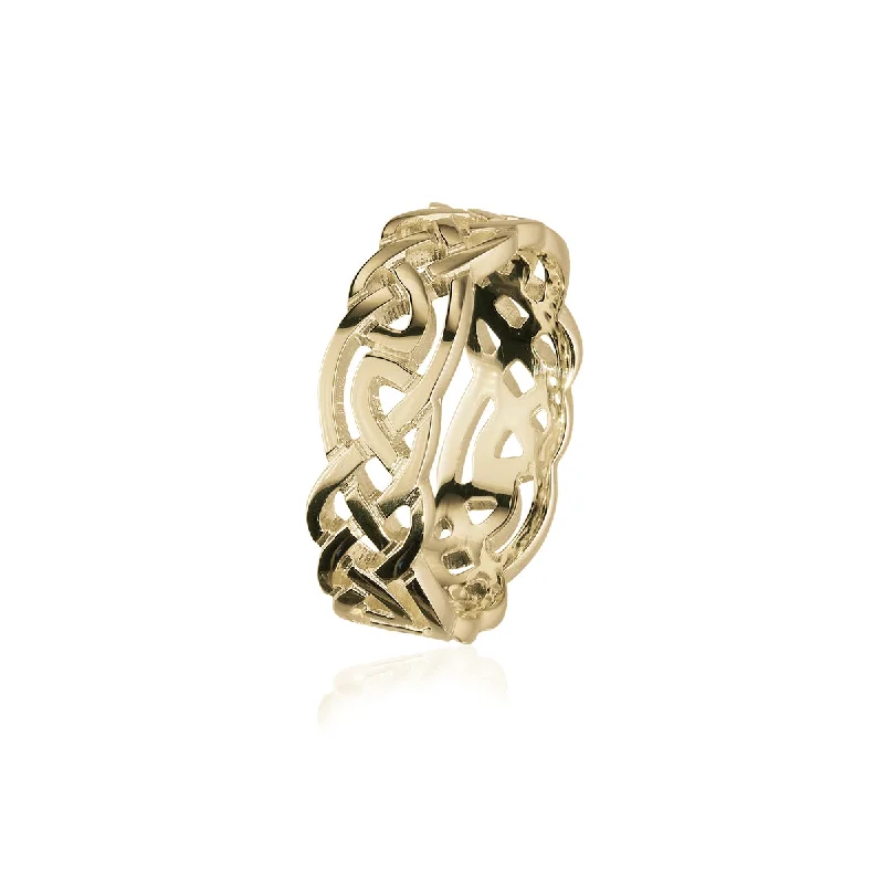 Classic silver rings for everyday wear-Celtic Gold Ring GXR129