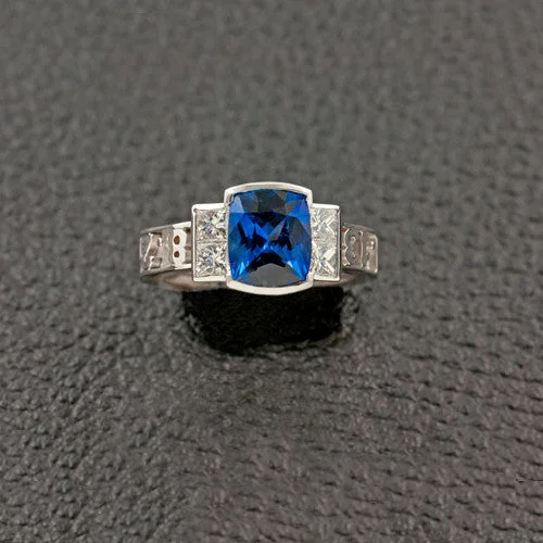 Adjustable rings with unique designs-Sapphire & Diamond Ring