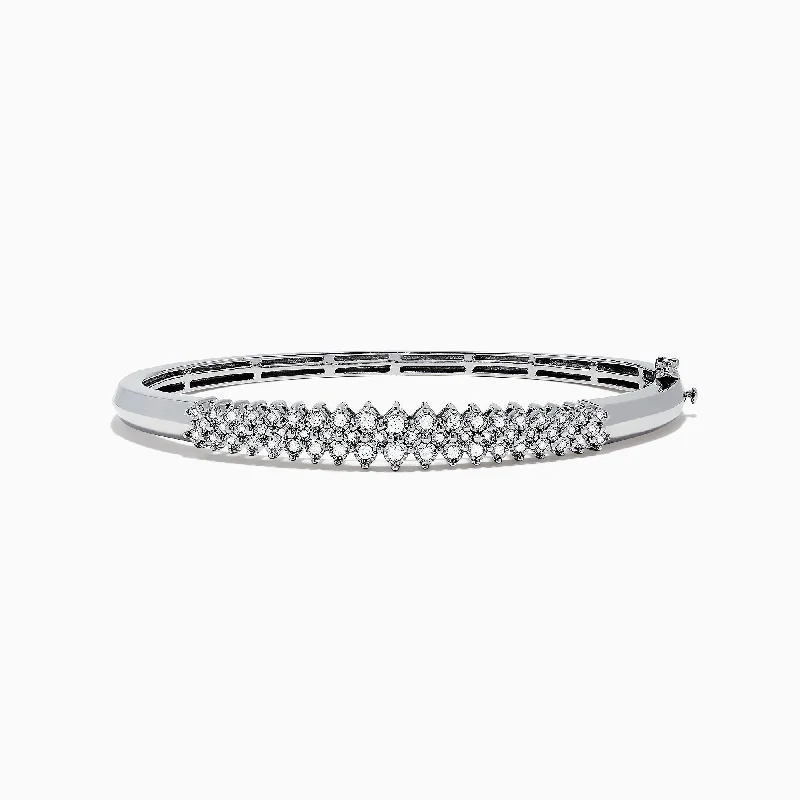 Engraved couple bracelets for matching styles-925 Sterling Silver Diamond Bangle, 0.50 TCW