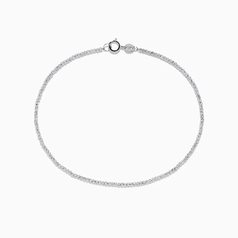 Stainless steel bracelets for a modern, durable style-14K White Gold Bead Bracelet