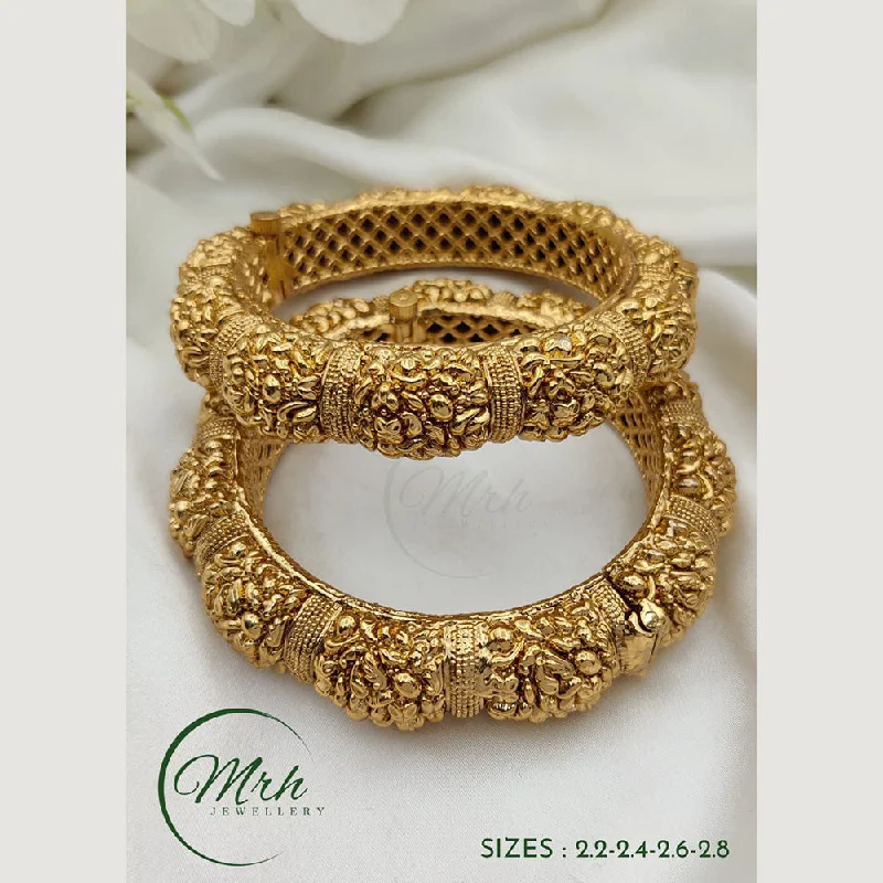 Luxury diamond-studded bangles for an upscale look-Jewel Addiction Copper Gold Plated Bangles Set