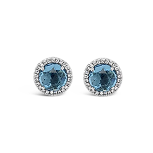 Lightweight hoop earrings for casual style-Blue Topaz & Diamond Earrings