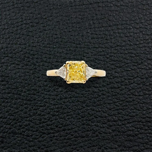 Stylish men’s wedding bands for a modern twist-Fancy Yellow and White Diamond Ring