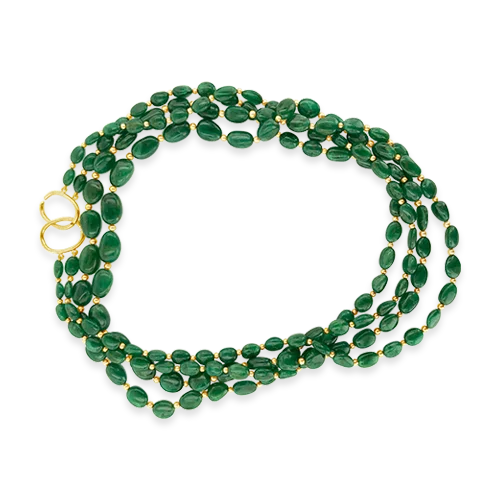 Stylish beaded necklaces for boho chic looks-Emerald Bead Necklace