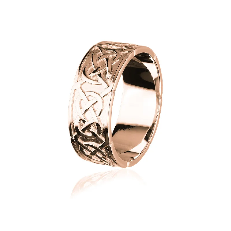 Unique wedding rings with personalized engraving-Celtic Rose Gold Ring RXXR126