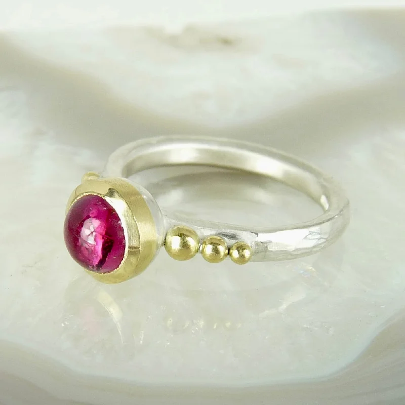 Men’s statement rings for bold accessories-Pink Tourmaline Granulation Ring