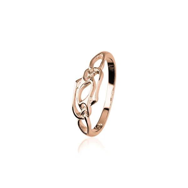 Bold statement rings for fashion-forward looks-Celtic Rose Gold Ring RR166