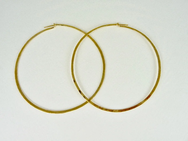 Delicate gold earrings for minimalist appeal-Mikki Hand forged Hoops Extra Large