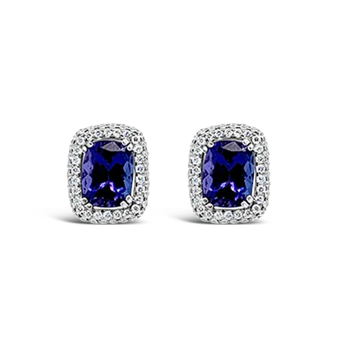 Customized diamond earrings for luxury gifts-Tanzanite & Diamond Earrings