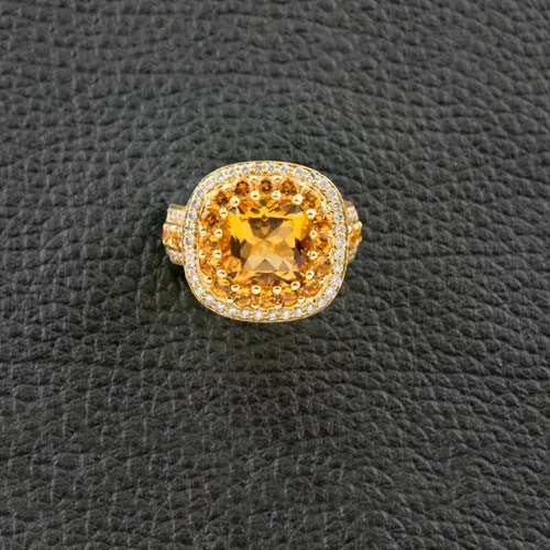 Birthstone rings for family and loved ones-Citrine & Diamond Ring