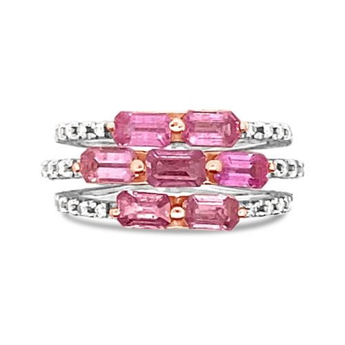 Diamond solitaire rings for a sparkling proposal-Pink Sapphire & Diamond Ring