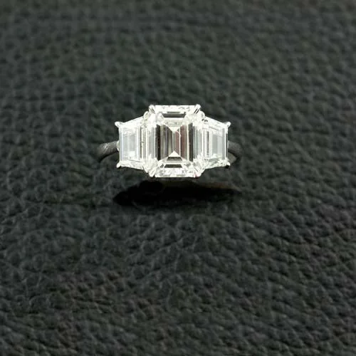 Custom-made rings for unique designs-Three Stone Diamond Engagement Ring