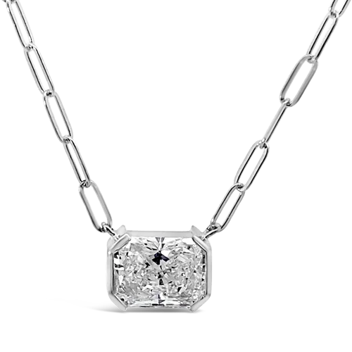 Elegant layered necklaces for fashion-forward looks-Radiant cut Diamond Solitaire Necklace