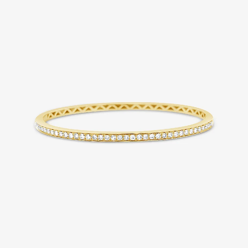 Chunky bracelets for a bold fashion statement-1/2 Way Diamond Bangle Bracelet