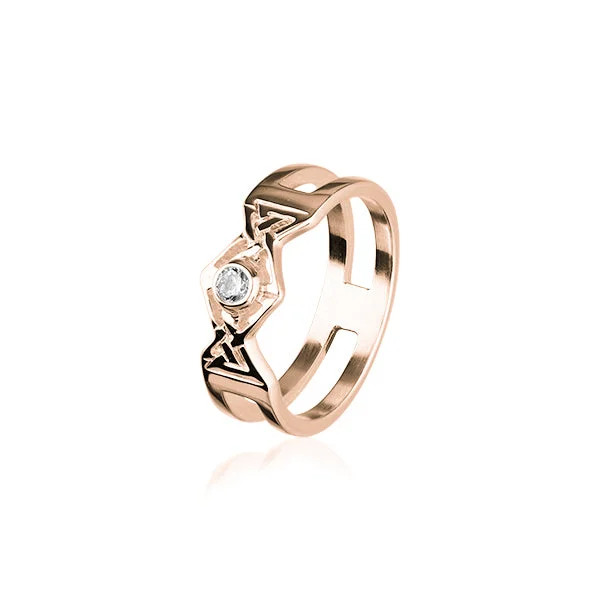 Personalized birthstone rings for custom jewelry-Cupid Rose Gold Ring RCR155