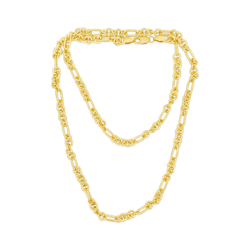 Crystal necklaces for sparkle and shine-Oval & Round Link Gold Necklace