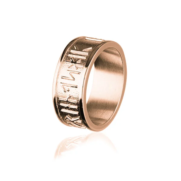 Elegant emerald rings for sophisticated style-Runic Rose Gold Ring RXR236