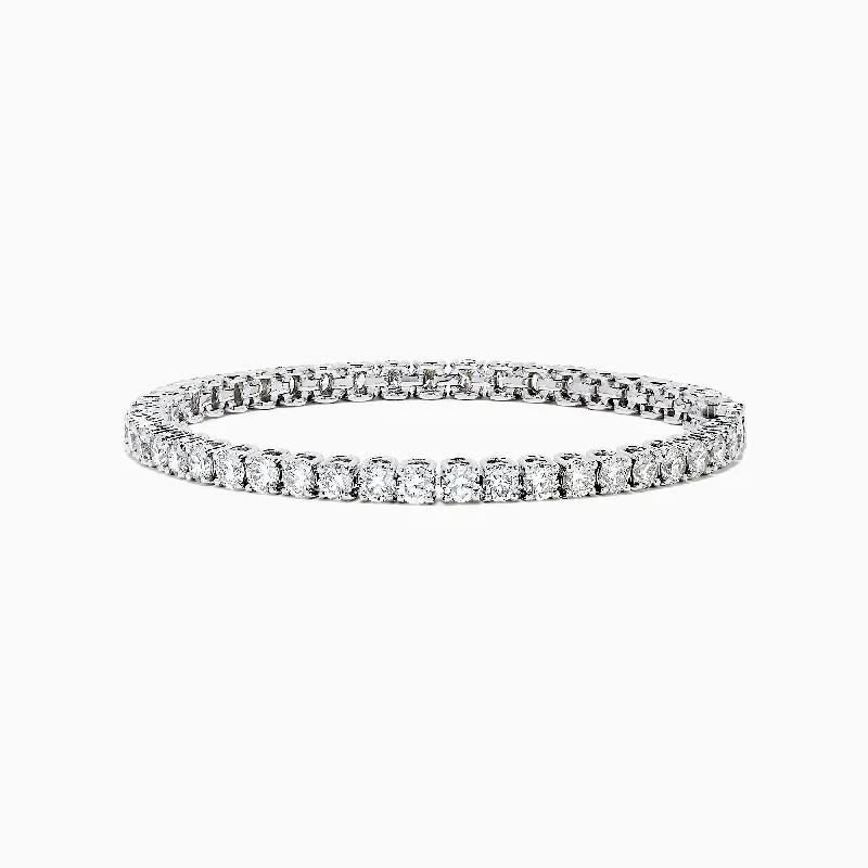 Unique wire bracelets for contemporary design-14K White Gold Diamond Tennis Bracelet, 9.00 TCW