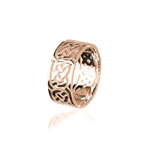 Custom rings with personalized initials for uniqueness-Celtic Rose Gold Ring RXR132