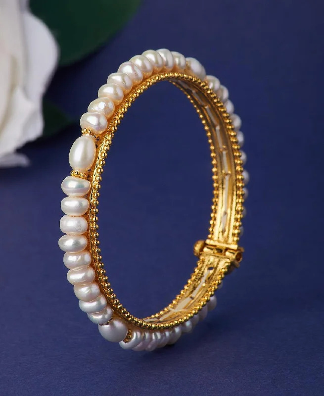 Elegant crystal bangles for a glamorous touch-Elegant and classy Pearl Bangle