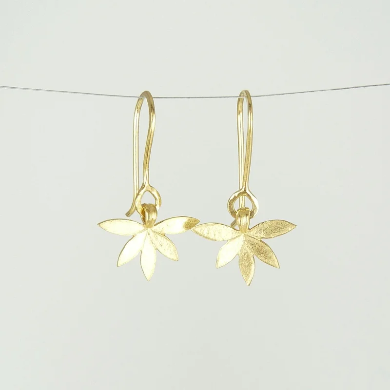 Custom earrings for your favorite sports team-Small Lotus Flower Earrings