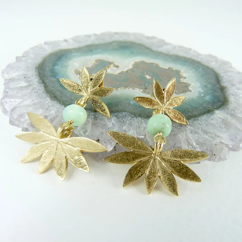 Handcrafted earrings with unique patterns-Stud Top Lotus Earrings