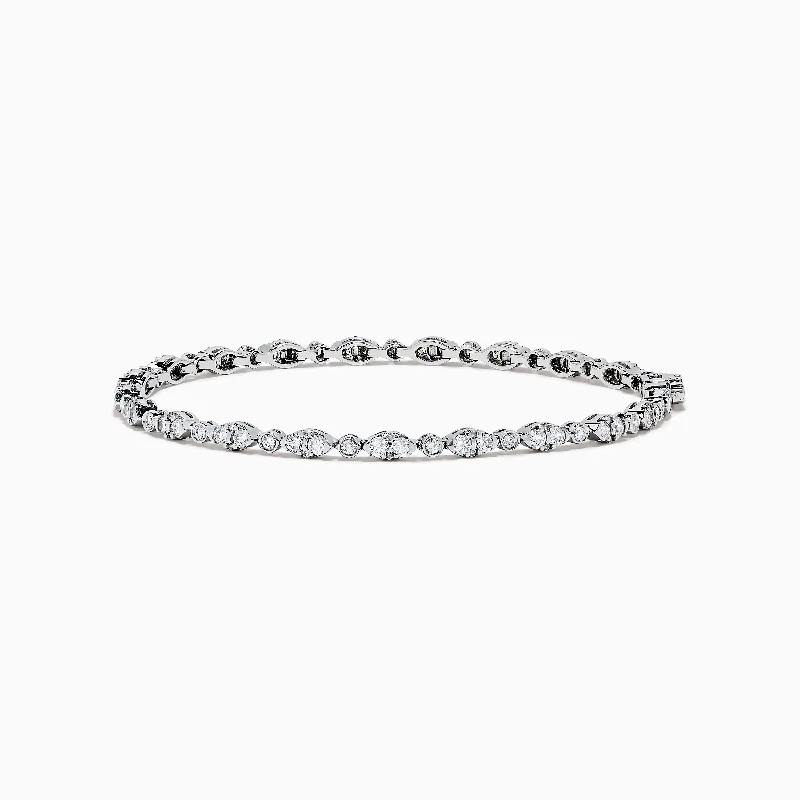 Handmade beaded bracelets for unique style-Classique 14K White Gold Diamond Bracelet