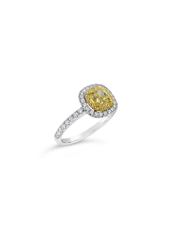 Bold cocktail rings for evening parties-Yellow Diamond Engagement Ring