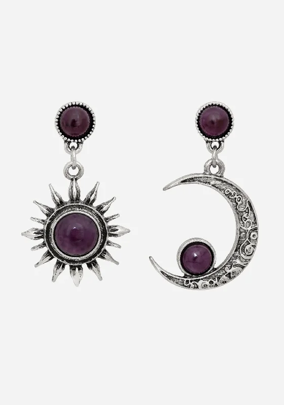 Eco-friendly earrings made from sustainable materials-Eclipse Gem Drop Earrings