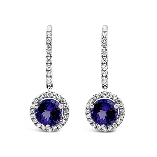 Unique tassel earrings for creative fashion statements-Tanzanite & Diamond Dangle Earrings