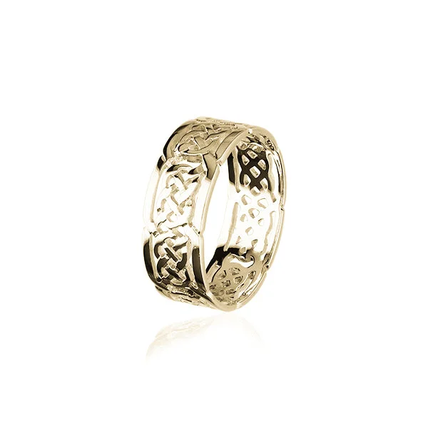 Birthstone rings for personalized family gifts-Celtic Gold Ring GR132