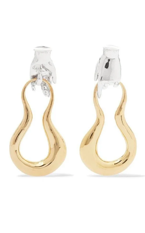 Fashionable ear cuffs for a trendy look-Sterling Silver and 18K Gold Plating Earrings