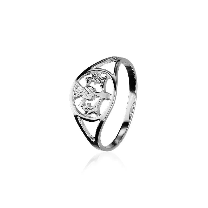 Custom promise rings for lasting relationships-Thistle Silver Ring R75