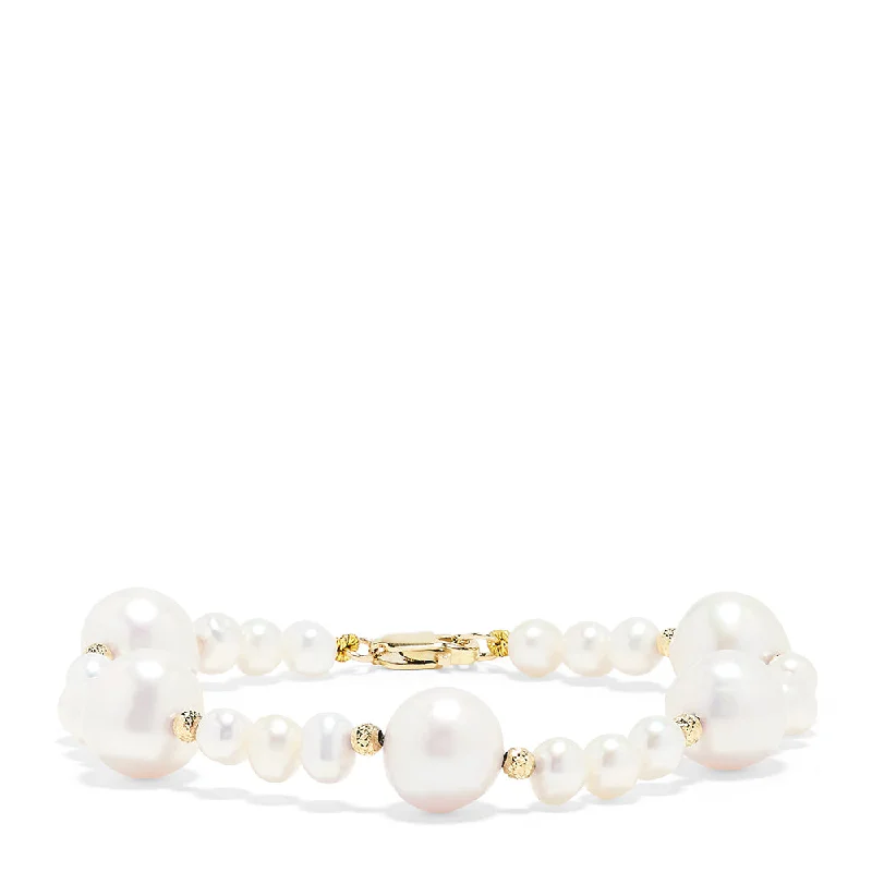 Nature-inspired bracelets for earthy fashion-14K Yellow Gold Cultured Freshwater Pearls Bracelet