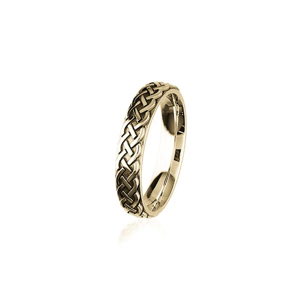 Trendy stack rings for a layered look-Celtic Gold Ring GR402